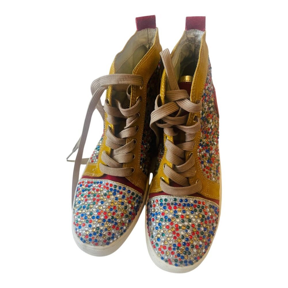 CHRISTIAN LOUBOUTIN BIP BIP WOMAN ORLATO FLAT GLITTER SNEAKERS Size: EU 40, US 9